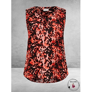 KAFFE CURVE Top Cami Grenadine Leopard 